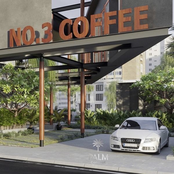 Phong Cách Origami Kết Hợp Không Gian Xanh – NO3 COFFEE